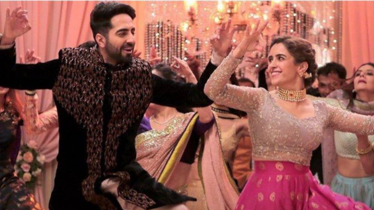 Ayushmann Khurrana and Sanya Malhotra in a still from Badhaai Ho